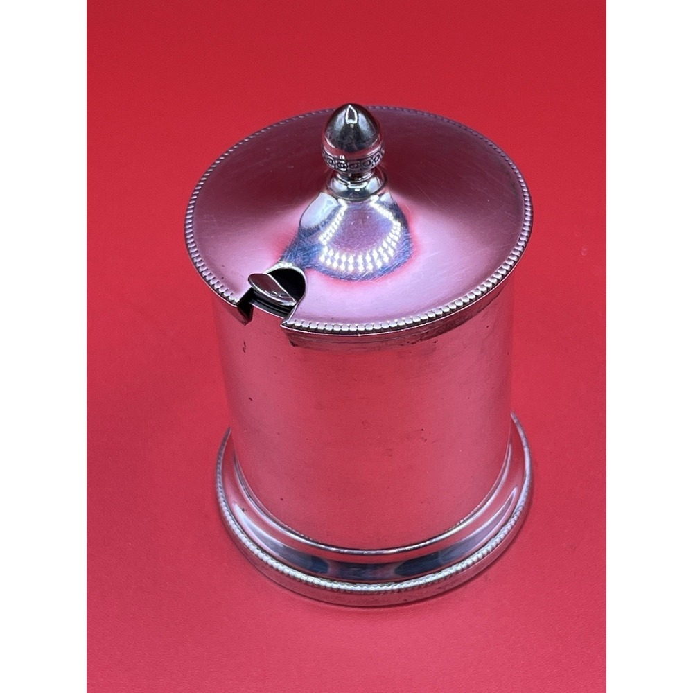 Antique William Adam's Silver Plated Table Condiment Mustard Or Sugar Pot